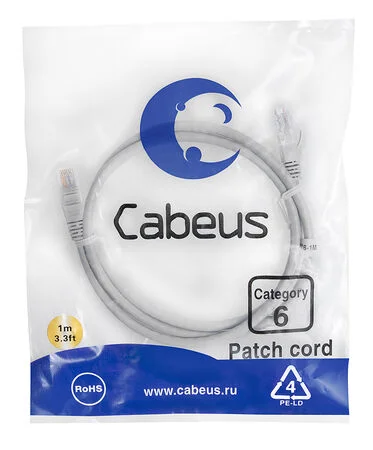 Патч-корд Cabeus PC-UTP-RJ45-Cat.6-1m (7267c)