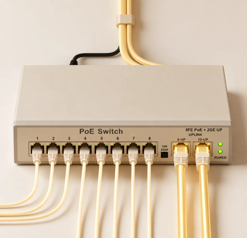 PoE Коммутатор с 2 Uplink