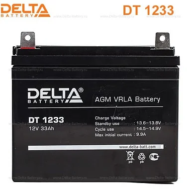 Аккумулятор Delta DT 1233 AGM (12 В / 33 Ач)