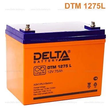Аккумулятор Delta DTM 1275 L AGM (12 В / 75 Ач)