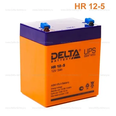 Аккумулятор Delta HR 12-5 AGM (12 В / 5 Ач)