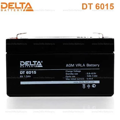 Аккумулятор Delta DT 6015 AGM (6 В / 1,5 Ач)