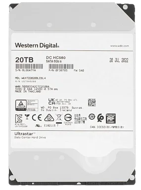 Жесткий диск HDD Western Digital 0F38785,  20 ТБ, 512 МБ 7200 об/мин