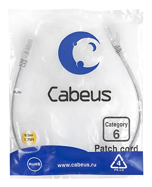 Патч-корд Cabeus PC-UTP-RJ45-Cat.6-0.5m (7266c)