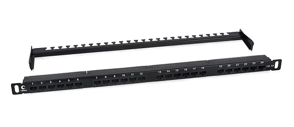 Cabeus PLHD-24-Cat.6a-Dual-180-0,5U (9665c) Патч-панель 19"  на 24 порта