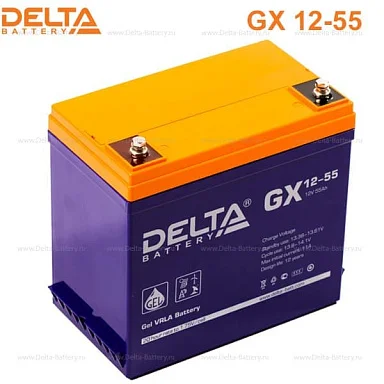 Аккумулятор Delta GX 12-55 GEL (12 В / 55 Ач)