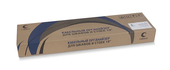 Cabeus JB08-1U-45-GY (10631c) Горизонтальный 1U кабельный органайзер 19" Серый