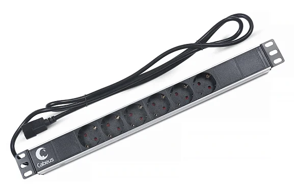 Cabeus PDU-6P-2IEC (7289c) Горизонтальный блок розеток 19" , до 10А