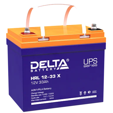 Аккумулятор Delta HRL 12-33 Х AGM (12 В / 33 Ач)