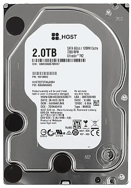 Жесткий диск HDD Western Digital HUS722T2TALA604,  2 ТБ, 128 МБ 7200 об/мин
