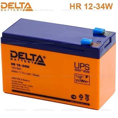 Аккумулятор Delta HR 12-34 W AGM (12 В / 9 Ач)