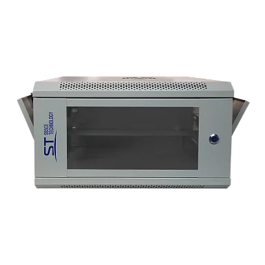 Space Technology ST-NC6U01 (СЕРЫЙ) С ПОЛКОЙ Настенный 6U телекоммуникационный шкаф 19"