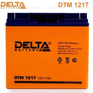Аккумулятор Delta DTM 1217 AGM (12 В / 17 Ач)