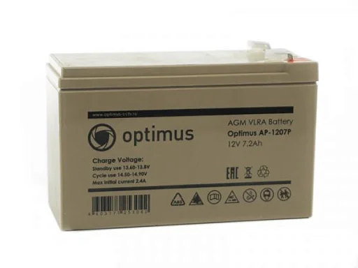 Аккумулятор Optimus AP-1207P AGM (12 В / 7,2 Ач)