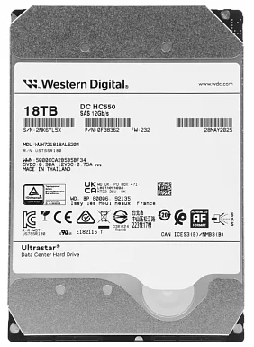 Жесткий диск HDD Western Digital WUH721818AL5204,  18 ТБ, 512 МБ 7200 об/мин