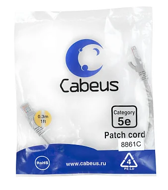 Патч-корд Cabeus PC-UTP-RJ45-Cat.5e-0.3m-LSZH (8861c)