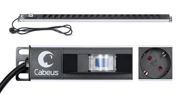 Cabeus PDU-16-20S-B (9551c) Вертикальный блок розеток 19" , до 16А