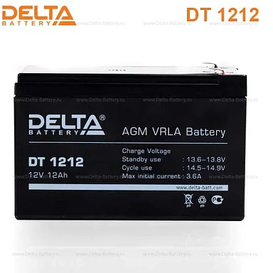 Аккумулятор Delta DT 1212 AGM (12 В / 12 Ач)