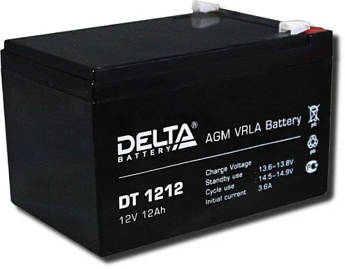 Аккумулятор Delta DT 1212 AGM (12 В / 12 Ач)