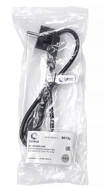 Cabeus PC-186-VDE-0.6M (9013c) кабель питания Schuko + IEC 320 C13, 0.6 м