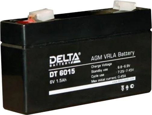 Аккумулятор Delta DT 6015 AGM (6 В / 1,5 Ач)