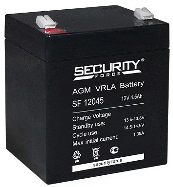 Аккумулятор Security Force SF 12045 AGM (12 В / 4,5 Ач)