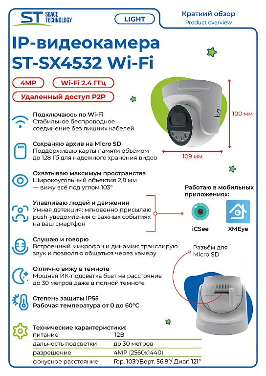 ST-SX4532 Wi-Fi LIGHT (2,8мм) — фото 3