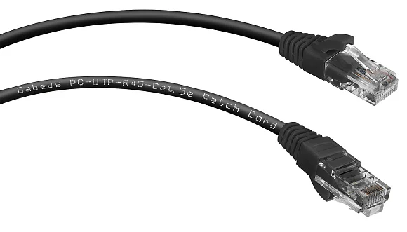 Патч-корд Cabeus PC-UTP-RJ45-Cat.5e-0.5m-BK-LSZH (9536c)