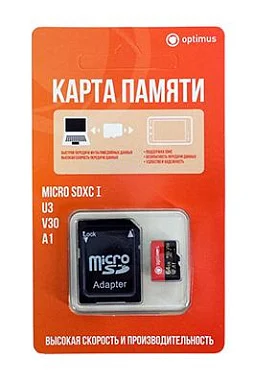 Жесткий диск microSD Optimus Optimus MicroSDXC 64Gb,  64 ГБ,