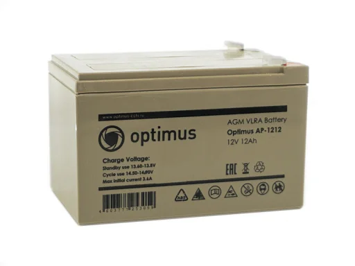 Аккумулятор Optimus AP-1212 AGM (12 В / 12 Ач)