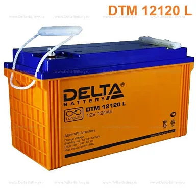 Аккумулятор Delta DTM 12120 L AGM (12 В / 120 Ач)