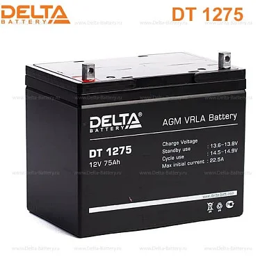 Аккумулятор Delta DT 1275 AGM (12 В / 75 Ач)