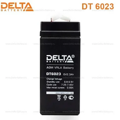 Аккумулятор Delta DT 6023 AGM (6 В / 2,3 Ач)