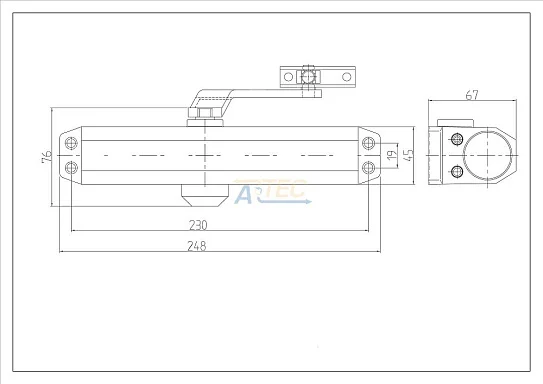 Дверной доводчик AccordTec ATEC-D230H-Sl до 160 кг, EN6