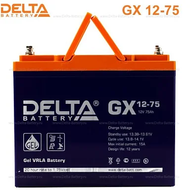 Аккумулятор Delta GX 12-75 GEL (12 В / 75 Ач)