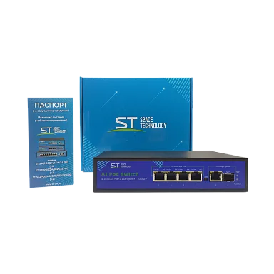 Коммутатор Space Technology ST-S42POE (4G/1G/1S/65W/А) PRO, (версия 4)