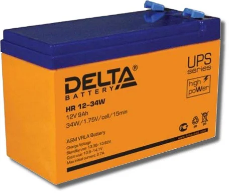 Аккумулятор Delta HR 12-34 W AGM (12 В / 9 Ач)