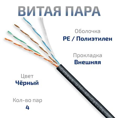UTP-4P-Cat.5e-SOLID-OUT-PE-UV (11246c)