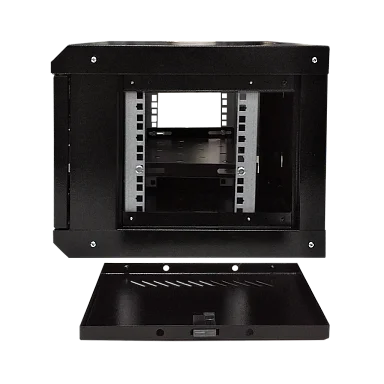 Space Technology ST-NC6U01 (ЧЕРНЫЙ) С ПОЛКОЙ, (версия 2) Настенный 6U телекоммуникационный шкаф 19"
