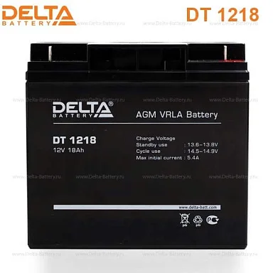 Аккумулятор Delta DT 1218 AGM (12 В / 18 Ач)