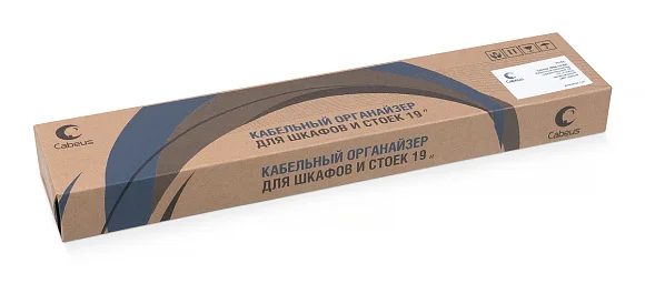 Cabeus JB08-1U-BK (7115c) Горизонтальный 1U кабельный органайзер 19" Черный