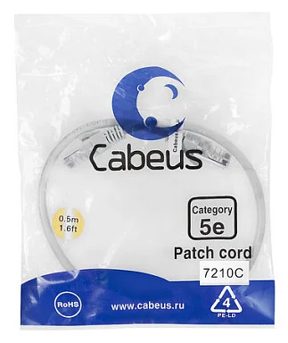 Патч-корд Cabeus PC-UTP-RJ45-Cat.5e-0.5m (7210c)