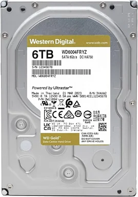 Жесткий диск HDD Western Digital WD6004FRYZ,  6 ТБ, 256 МБ 7200 об/мин