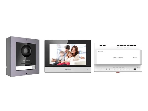Комплект видеодомофона Hikvision DS-KIS702-P (B)
