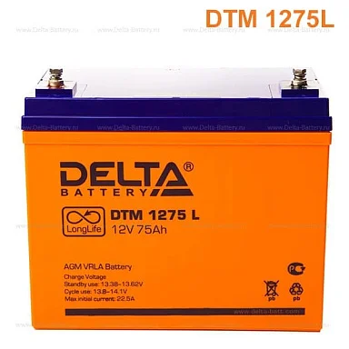 Аккумулятор Delta DTM 1275 L AGM (12 В / 75 Ач)