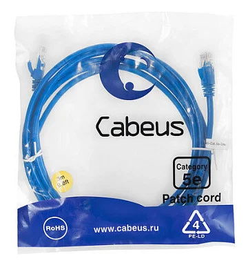 Патч-корд Cabeus PC-UTP-RJ45-Cat.5e-3m-BL (7462c)