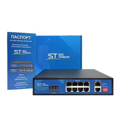 Коммутатор Space Technology ST-S812POE (2M/150W/А/SC) PRO