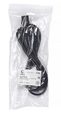 Cabeus PC-189-VDE-1.0-3M (10811c) кабель питания IEC 320 C13 + IEC 320 C14, 3 м