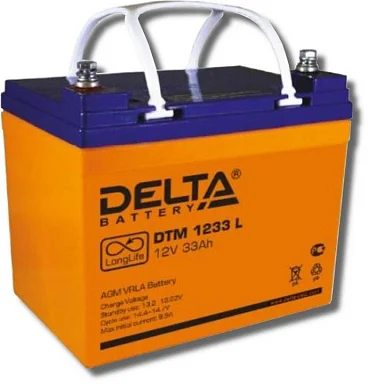 Аккумулятор Delta DTM 1233 L AGM (12 В / 33 Ач)