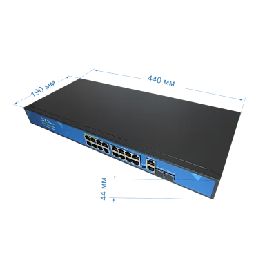 Коммутатор Space Technology ST-S166POE (16G/2G/2S/300W/АB/4BT) PRO